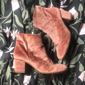 Steve Madden Pink Velvet Ankle Booties
